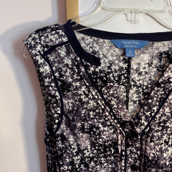 Vera Wang Sleeveless Midi Purple & White A-Line Flowered Dress - Picture 13 of 16